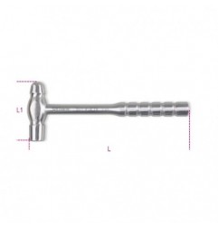 1377INOX 340 Martillo de cabeza redonda y boca esférica para caldereros y hojalateros, de acero inoxidable