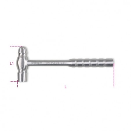1377INOX 340 Martillo de cabeza redonda y boca esférica para caldereros y hojalateros, de acero inoxidable