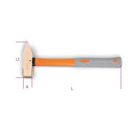 1370BA/PL 500 Martillo de mecánico tipo alemán, mangos de fibra, antichispa