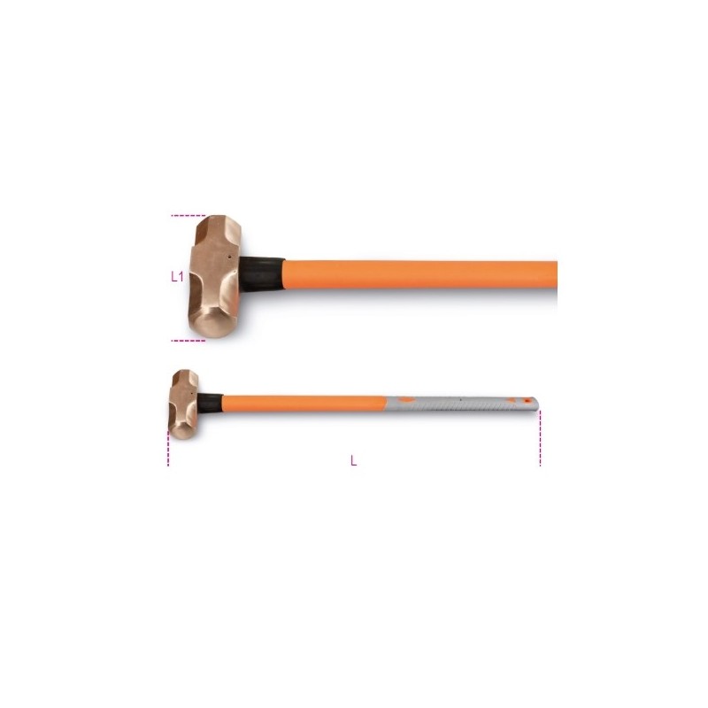 1381BA/PL 8000 Maza recta con mango de fibra, antichispa