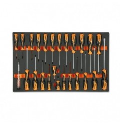 M195 Termoformado de espuma con destornilladores planos, Phillips&reg, y Torx&reg,, BetaGrip