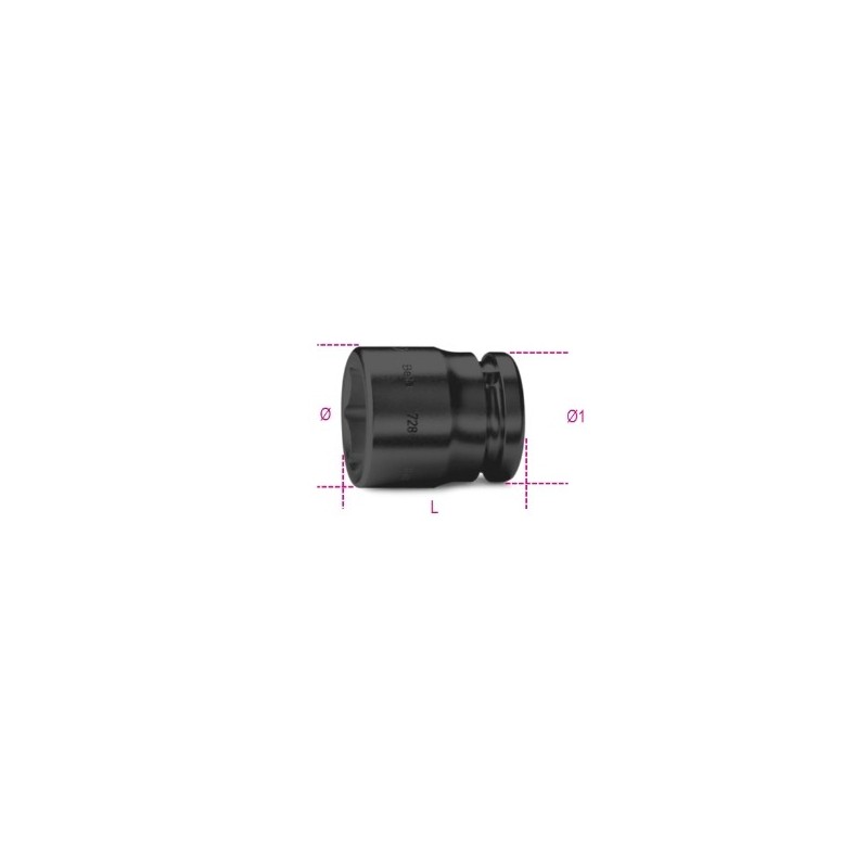 728AS 1.1/4 Vaso de impacto de 3/4, hexagonal