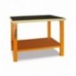 C58B-R Banco de trabajo con mesa de madera, rojo