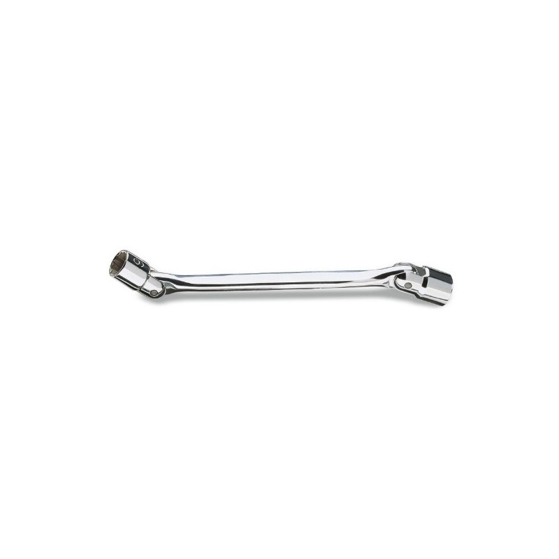 80 14X15 Llave de vaso poligonal articulada de dos bocas, cromada