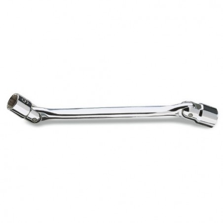 80 14X15 Llave de vaso poligonal articulada de dos bocas, cromada