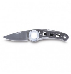 1778P Navaja y mango de aluminio inoxidable, con apertura mediante pulsador, en funda