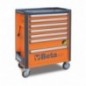 C37A/7-R Cajonera móvil con 7 cajones con sistema antivuelco, rojo