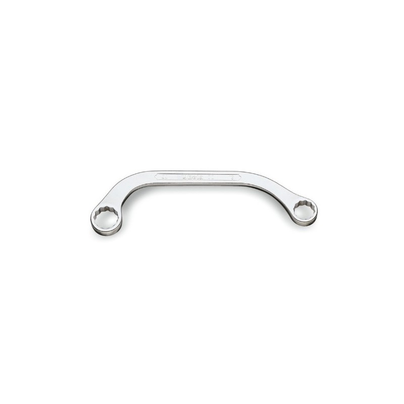 83AS 7/16X1/2 Llave poligonal de medialuna de dos bocas, cromada