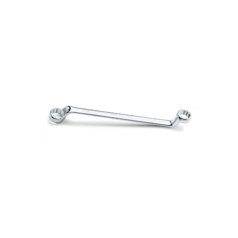 90 12X13 Llave de estrella acodada de dos bocas, cromada