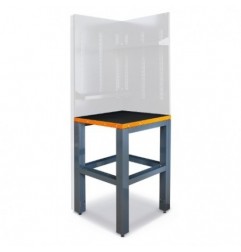 C55KAI-G Encimera de esquina angular 700x700 mm con patas para mobiliario para taller RSC55, gris