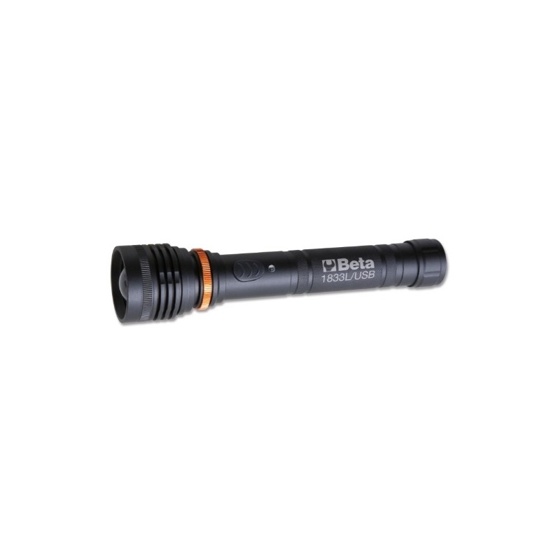 1833 L/USB ​Linterna LED recargable de alta luminosidad, en robusto aluminio anodizado, hasta 1.200 lúmenes