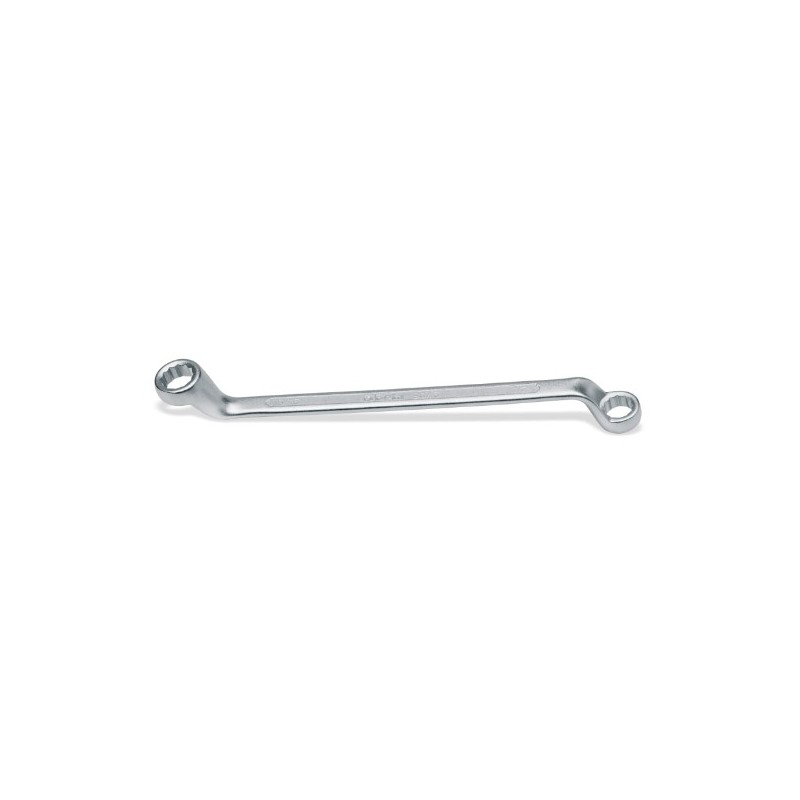 90AS 1.1/16X1.1/4 Llave de estrella acodada de dos bocas, cromada