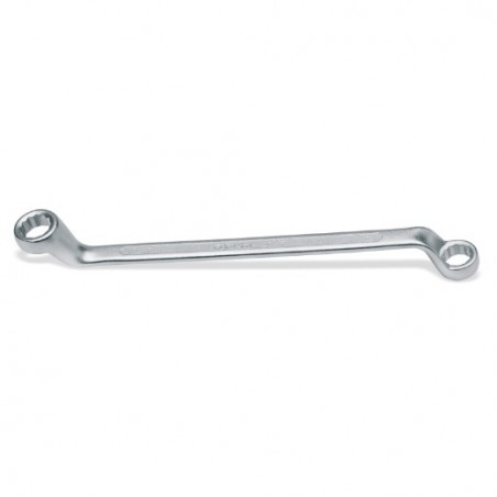 90AS 1.1/16X1.1/4 Llave de estrella acodada de dos bocas, cromada