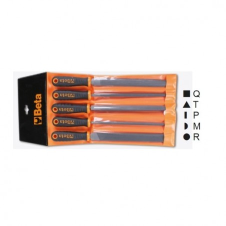1719BMA10/B5 ​Juego de 5 limas de corte semidulce con mango, en sobre