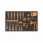 M166 Termoformado de espuma con destornilladores BetaMax, alicates y puntas de 1/4,