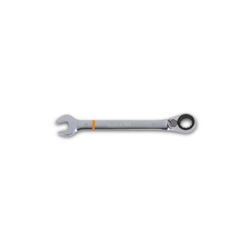 142MC 8 Llave combinada con carraca reversible, de color, cromada