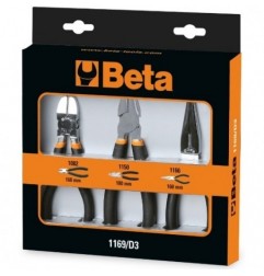 1169/D3 ​Juego de 1 alicate universal, 1 alicate de bocas semirredondas largas y 1 alicate de corte