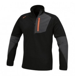 7654N XXL Micro forro polar de tejido elástico, con cremallera corta