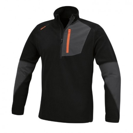 7654N XXL Micro forro polar de tejido elástico, con cremallera corta