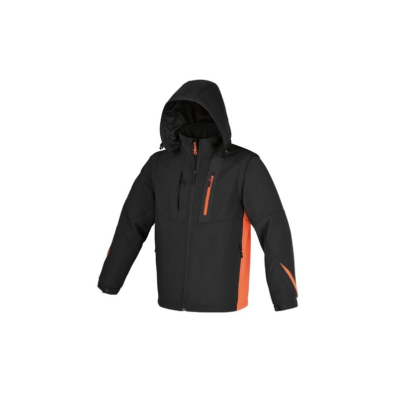 7659N XL Chaqueta de trabajo softshell con capucha y mangas desmontables