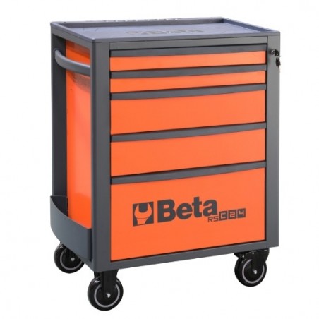 RSC24/5-O Cajonera móvil con 5 cajones, naranja