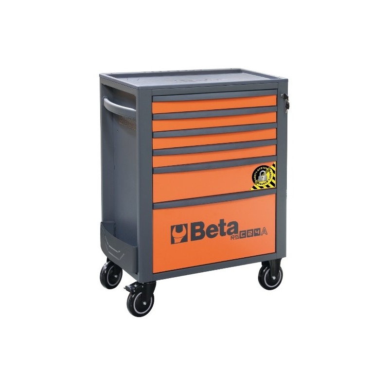 RSC24A/6-O Cajonera móvil con 6 cajones, con sistema antivuelco, naranja