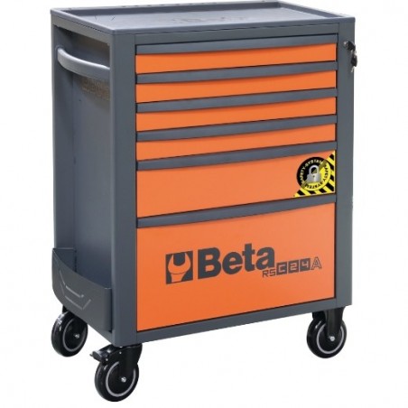 RSC24A/6-R Cajonera móvil con 6 cajones, con sistema antivuelco, rojo