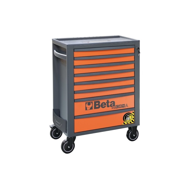 RSC24A/8-O Cajonera móvil con 8 cajones, con sistema antivuelco, naranja