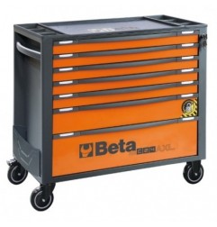 RSC24AXL/7-O Cajonera móvil con 7 cajones, con sistema antivuelco, modelo largo, naranja