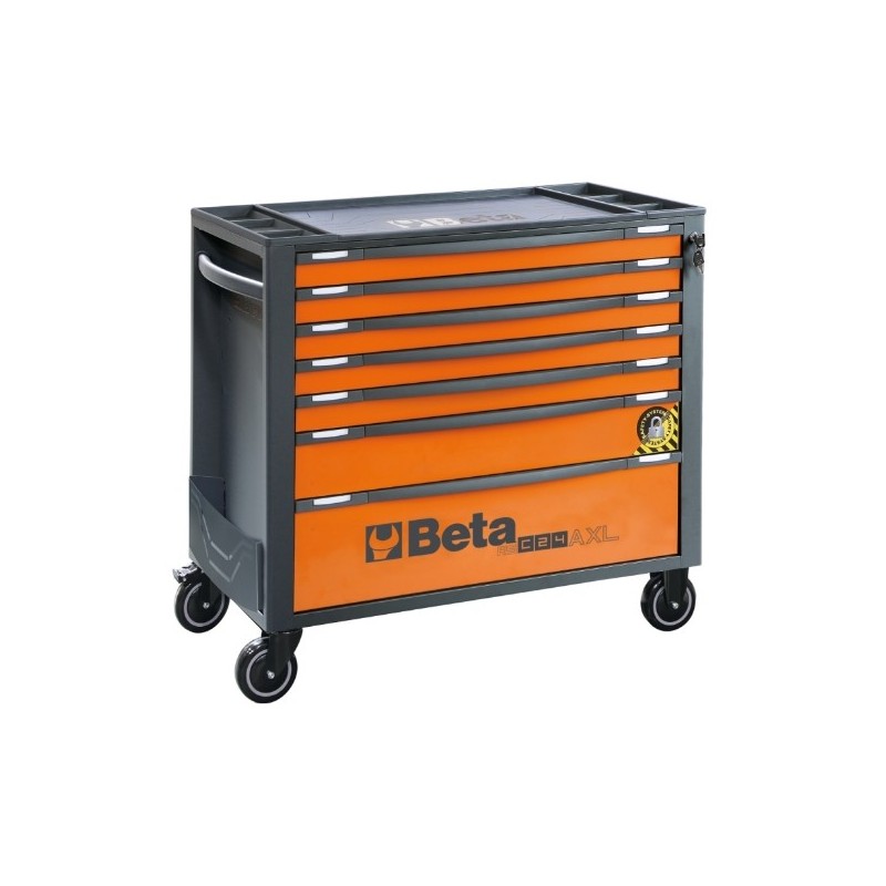 RSC24AXL/7-O Cajonera móvil con 7 cajones, con sistema antivuelco, modelo largo, naranja