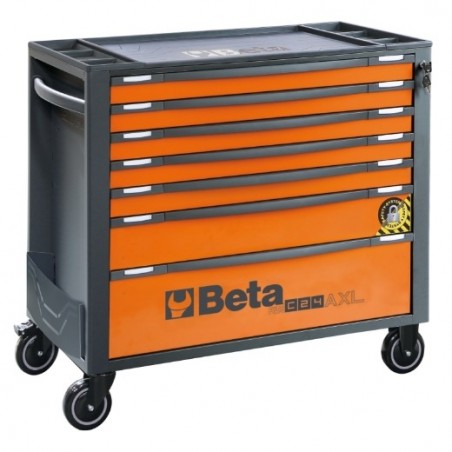 RSC24AXL/7-O Cajonera móvil con 7 cajones, con sistema antivuelco, modelo largo, naranja