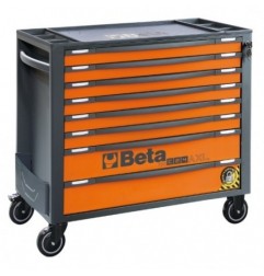 RSC24AXL/8-O Cajonera móvil con 8 cajones, con sistema antivuelco, modelo largo, naranja