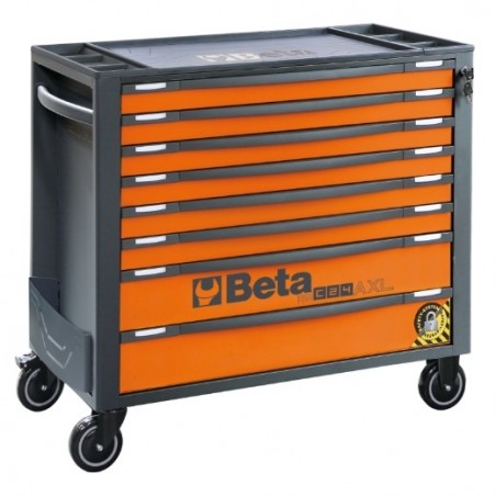 RSC24AXL/8-O Cajonera móvil con 8 cajones, con sistema antivuelco, modelo largo, naranja