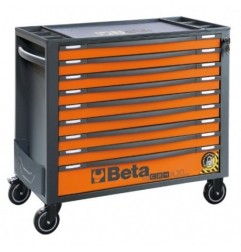 RSC24AXL/9-O Cajonera móvil con 9 cajones, con sistema antivuelco, modelo largo, naranja