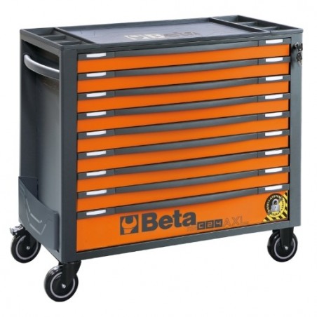 RSC24AXL/9-O Cajonera móvil con 9 cajones, con sistema antivuelco, modelo largo, naranja