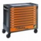 RSC24AXL/9-R Cajonera móvil con 9 cajones, con sistema antivuelco, modelo largo, rojo
