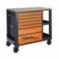 RSC24L/7-O Cajonera móvil con 7 cajones y estantes laterales, naranja