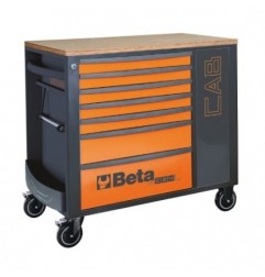 RSC24L-CAB/R Cajonera móvil con 7 cajones y armario portaobjetos, rojo