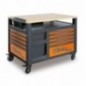 RSC28-O Carro SuperTank con mesa de trabajo y 10 cajones​, naranja