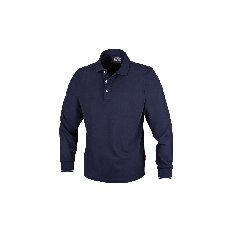 7557BL S Polo de manga larga, con 3 botones
