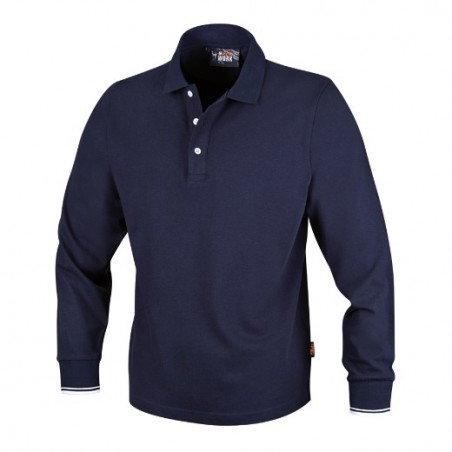 7557BL XL Polo de manga larga, con 3 botones