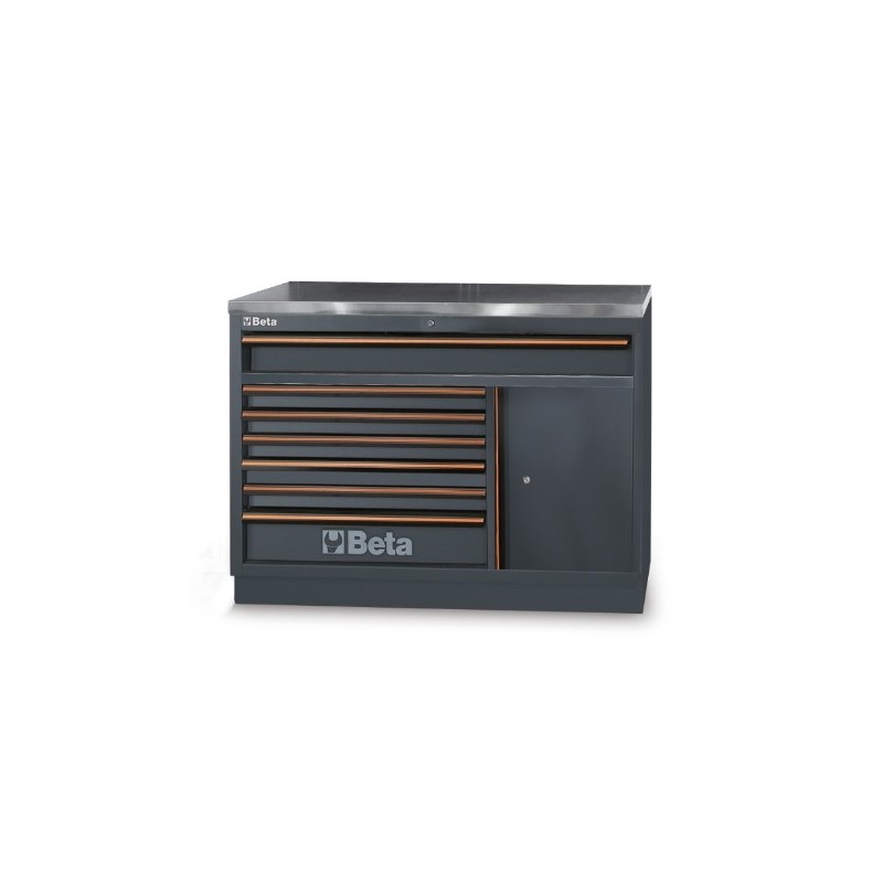 C45PRO M7A/X Cajonera fija con 7 cajones para mobiliario para taller C45PRO