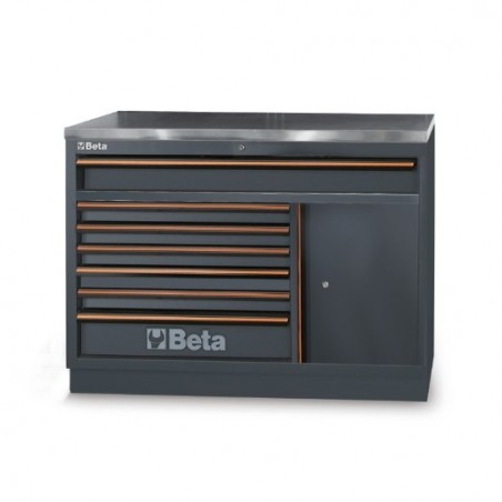 C45PRO M7A/X Cajonera fija con 7 cajones para mobiliario para taller C45PRO