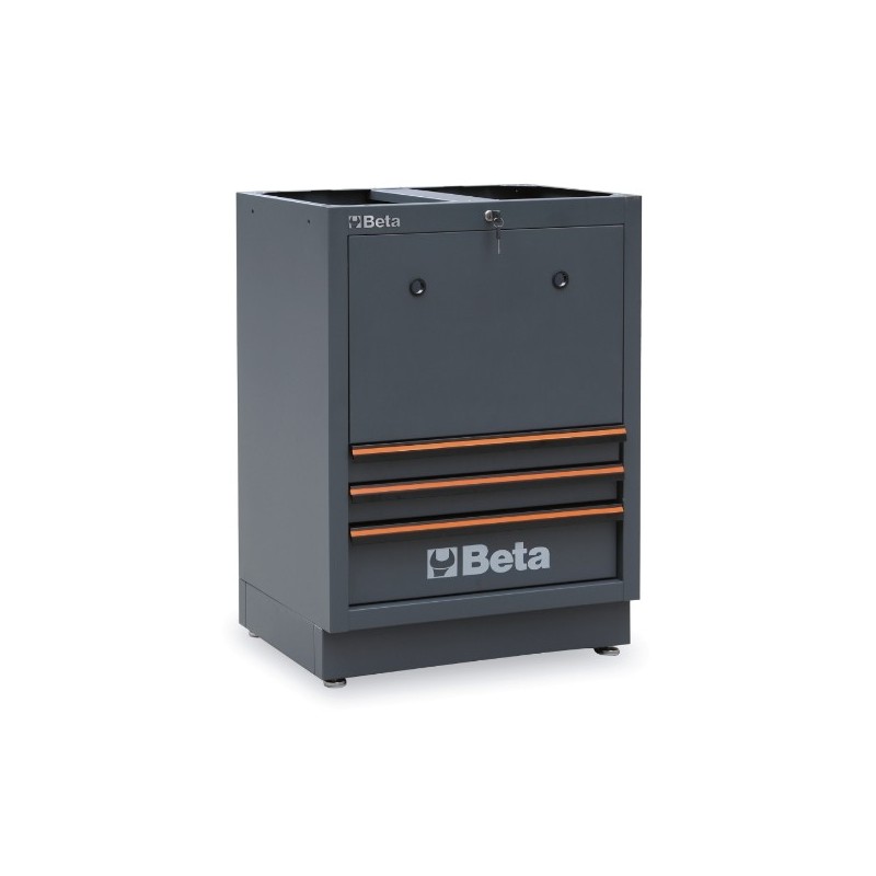 C45PRO TC Cajonera fija para enrolladores con 3 cajones para mobiliario para taller C45PRO