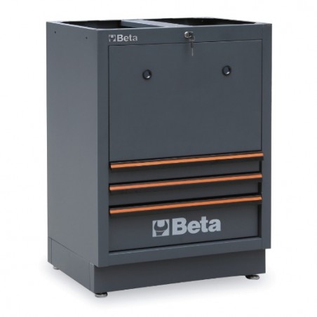 C45PRO TC Cajonera fija para enrolladores con 3 cajones para mobiliario para taller C45PRO