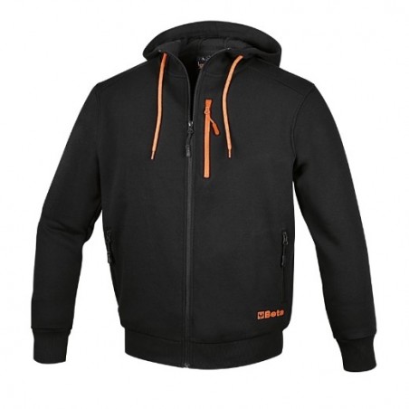 7665N L Sudadera con cremallera larga, con capucha