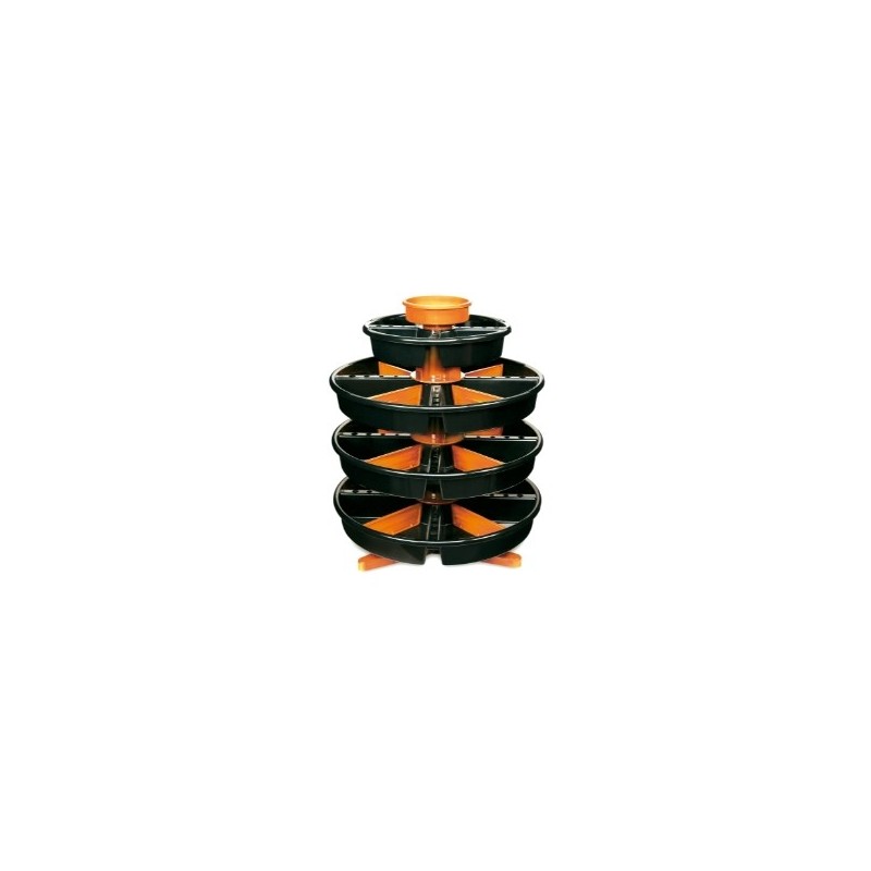 2080/VG Soporte para piezas pequeñas con bandejas giratorias en ABS