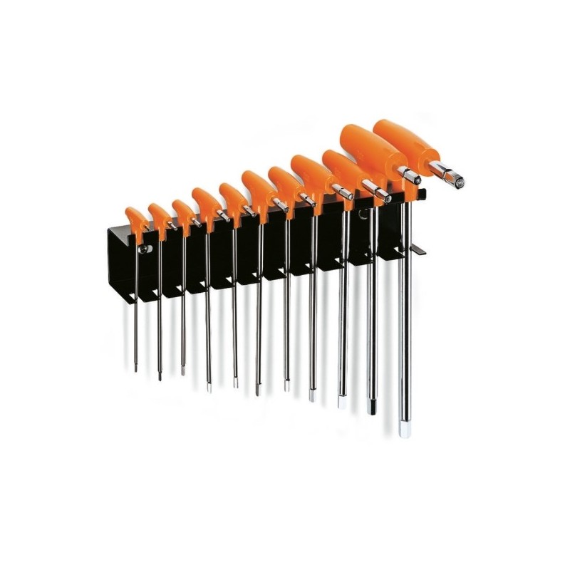 96T/SP11 Juego de 11 llaves Allen con mango en T, con soporte