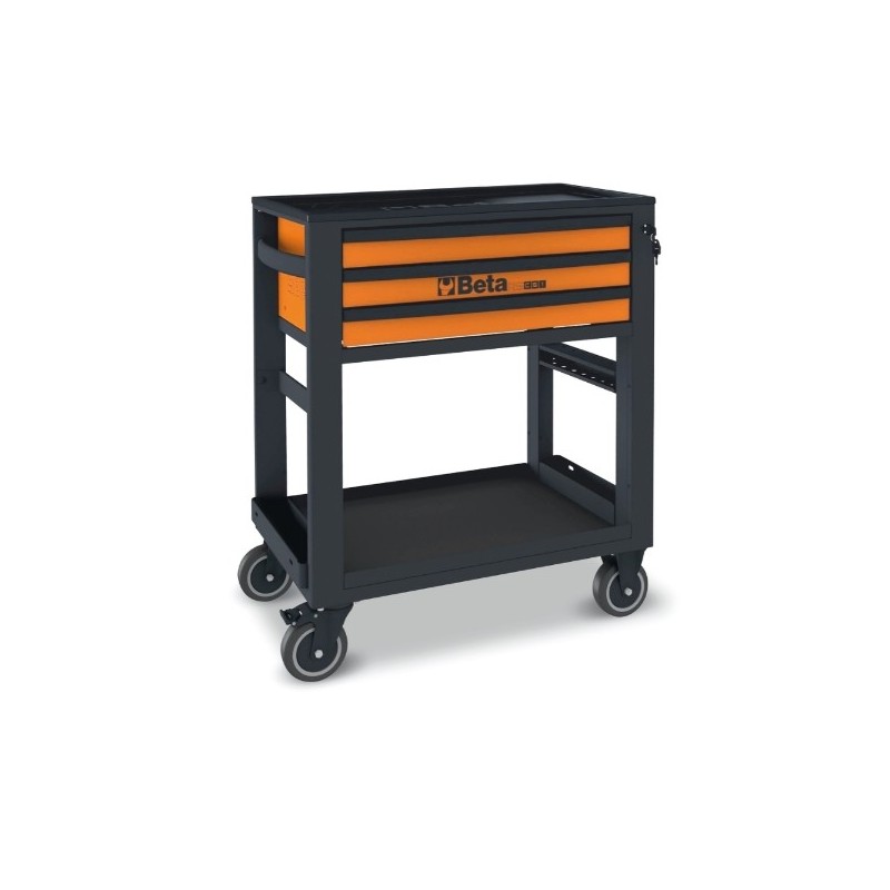 RSC51-FO ​Carro de herramientas auxiliar con 3 cajones, naranja