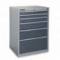 C35/6GM Cajonera fija industrial con 6 cajones, gris